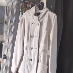 Women's Cream Hooded Coat